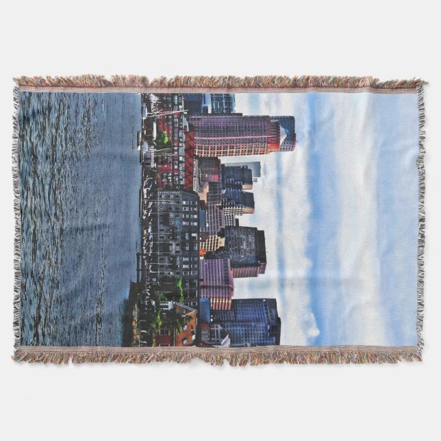 Boston MA - Inner Harbour Throw Blanket (Front)