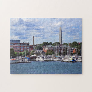 Boston MA - Marina With Bunker Hill Monument Jigsaw Puzzle