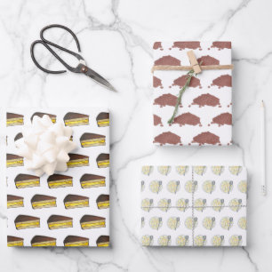 Boston MA Mass Baked Beans Cream Pie Clam Chowder Wrapping Paper Sheet