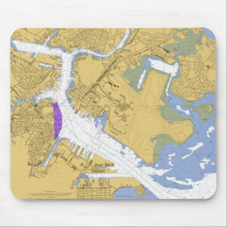 Boston MA Nautical Harbour Chart Mousepad