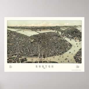 Boston, MA Panoramic Map - 1899 Poster