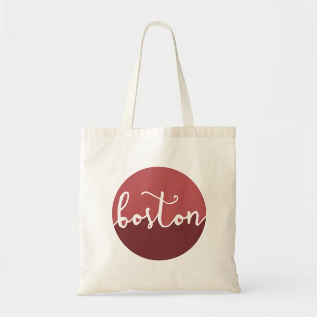 Boston, MA | Rust Circle Ombre Tote Bag (Front)