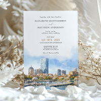 Boston MA USA City Skyline Wedding