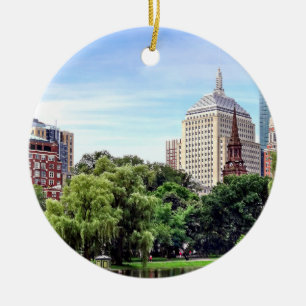Boston MA - View From Boston Public Garden Ceramic Ornament