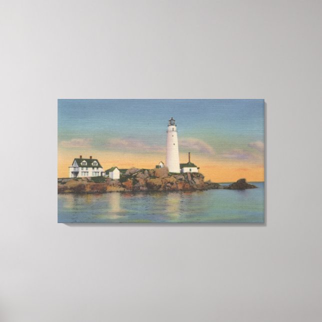 Boston, MABoston Lighthouse at Boston Harbour 2 Canvas Print (Front)