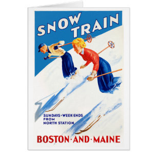 Boston Maine Vintage Travel Poster Restored
