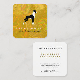Boston Mantle Great Dane on psychedelic colours Square Business Card