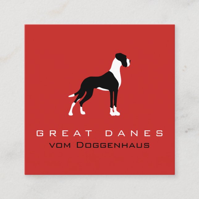 Boston Mantle Great Dane Square Business Card (Front)