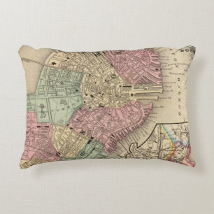 Boston Map by Mitchell Decorative Pillow