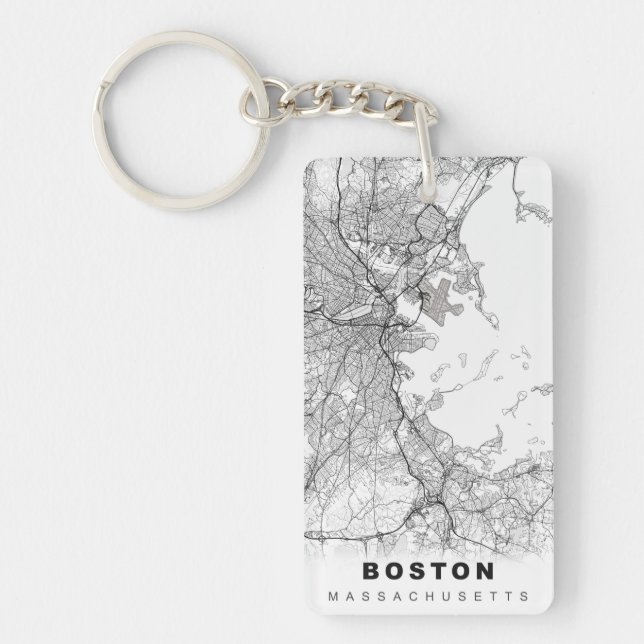 Boston Map Keychain (Front)