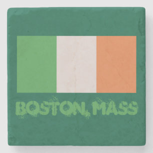 Boston, Mass Irish Flag (Proud Irish Heritage) Stone Coaster