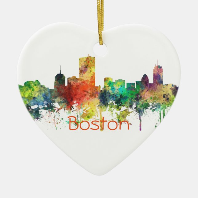 BOSTON MASS. SKYLINE SP - CERAMIC ORNAMENT (Front)