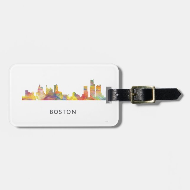 BOSTON MASS. SKYLINE WB1- LUGGAGE TAG (Front Horizontal)