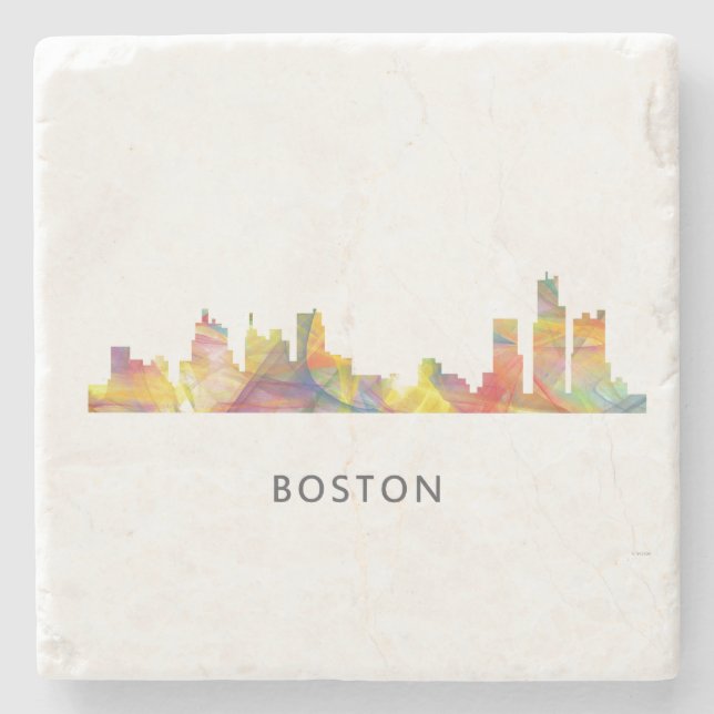 BOSTON MASS. SKYLINE WB1- STONE COASTER (Front)