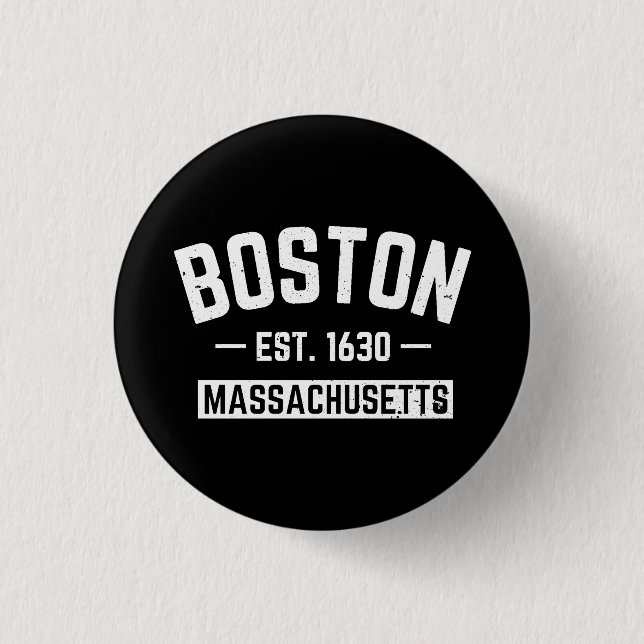 Boston Massachusetts   1 Inch Round Button (Front)