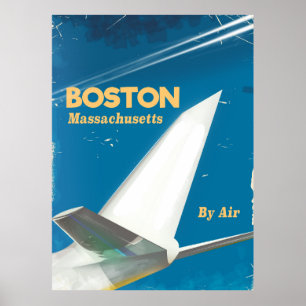 Boston Massachusetts affiche de vol vintage