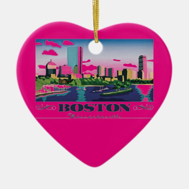 Boston, Massachusetts Ceramic Ornament (Front)