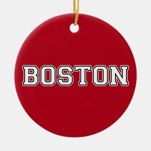 Boston Massachusetts Ceramic Ornament (Front)