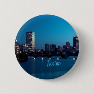 Boston Massachusetts City Skyline 2 Inch Round Button