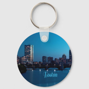 Boston Massachusetts City Skyline Keychain