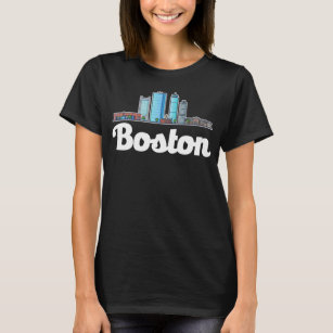 Boston Massachusetts City Skyline T-Shirt