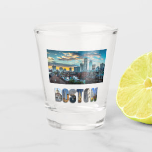 Boston Massachusetts City Skyline Travel Photo Shot Glass