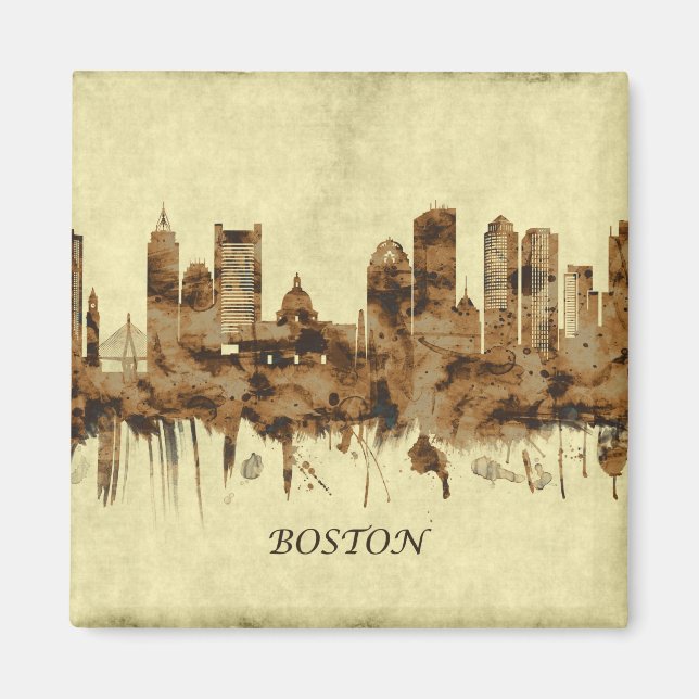 Boston Massachusetts Cityscape Magnet (Front)