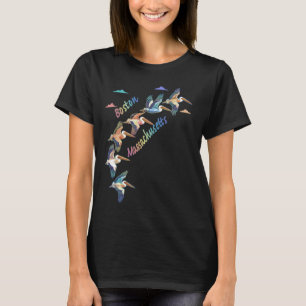Boston Massachusetts Colourful Tie-Dye Pelican Sho T-Shirt