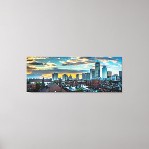 Boston Massachusetts Downtown Skyline Panoramic Canvas Print