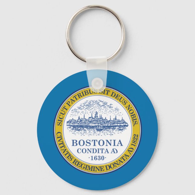 Boston (Massachusetts) flag Keychain (Front)