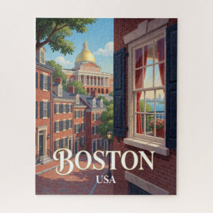 Boston Massachusetts Historic Brick Travel Jigsaw Puzzle