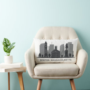 Boston Massachusetts Lumbar Pillow