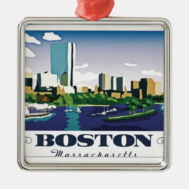 Boston, Massachusetts Metal Ornament (Front)