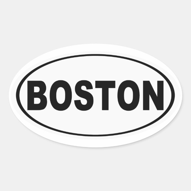 Boston Massachusetts Oval Sticker (Front)