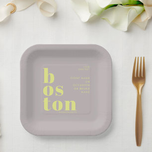 Boston Massachusetts party Paper Napkin Plate