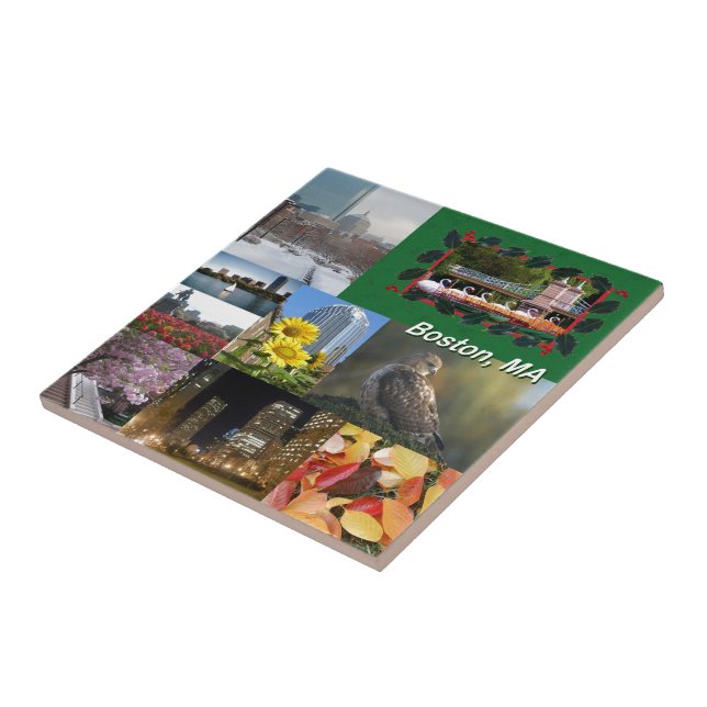 Boston, Massachusetts Photo Collage Tile (Side)