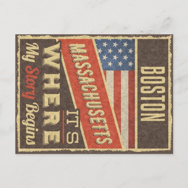 Boston Massachusetts Postcard (Front)