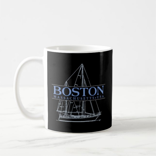 Boston Massachusetts Sailing Coffee Mug (Left)