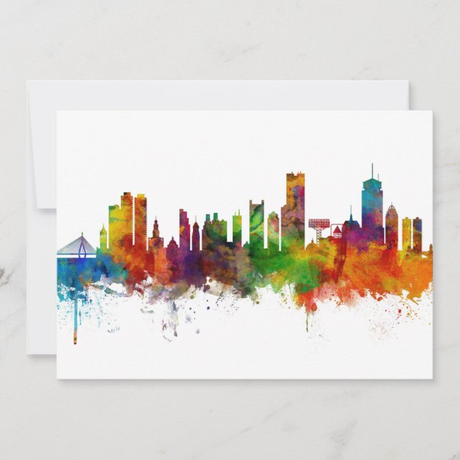 Boston Massachusetts Skyline Invitation (Front)