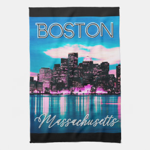 Boston Massachusetts Skyline Kitchen Towel