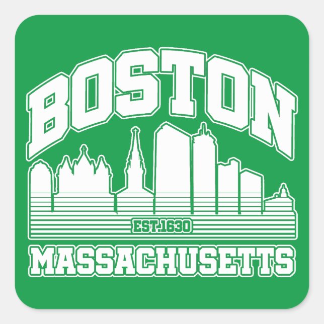 Boston,Massachusetts Square Sticker (Front)