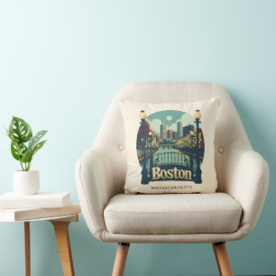 Boston Massachusetts Throw Pillow