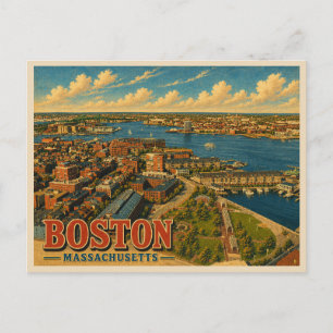 Boston Massachusetts Travel Postcard
