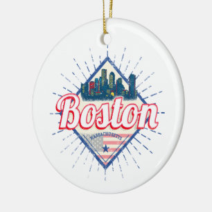 Boston Massachusetts United States Vintage USA Ceramic Ornament