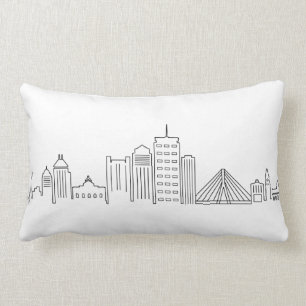 BOSTON Massachusetts USA City Skyline Silhouette Lumbar Pillow