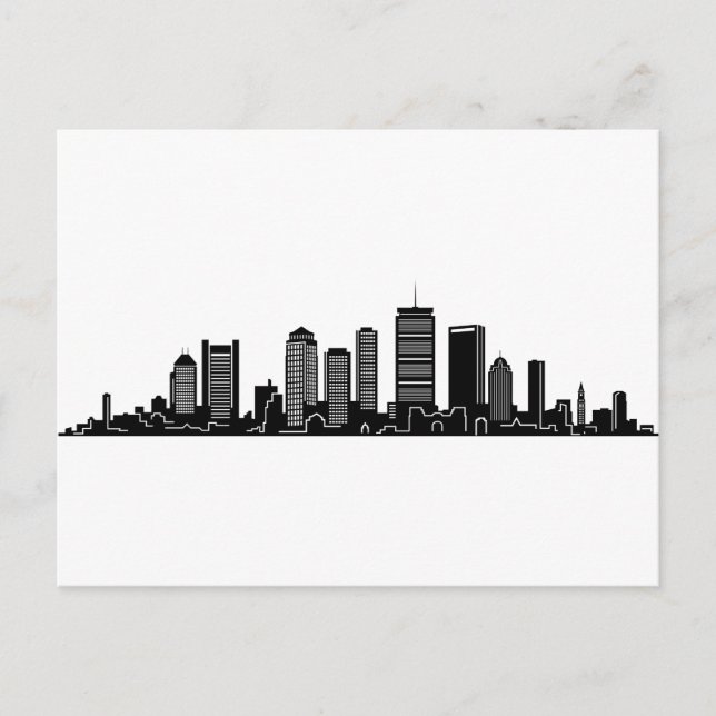 BOSTON Massachusetts USA City Skyline Silhouette Postcard (Front)