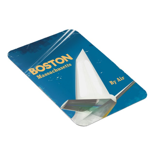 Boston Massachusetts vintage flight poster Magnet (Right Side)