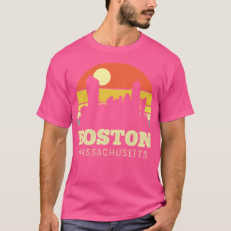 Boston Massachusetts Vintage Sunset T-Shirt