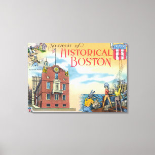 Boston, MassachusettsHistorical Boston Scenes Canvas Print