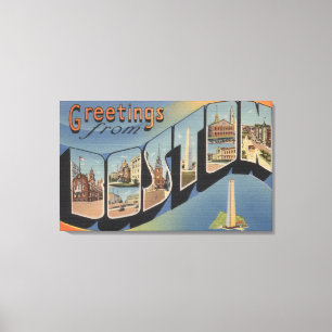 Boston, MassachusettsLarge Letter Scenes 3 Canvas Print